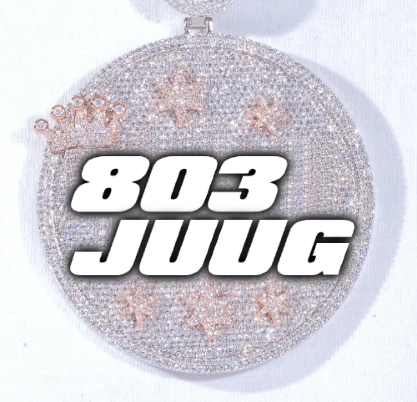 CUSTOM LETTER NECKLACE 3D BIG CROWN DISC made by The GUU Shop