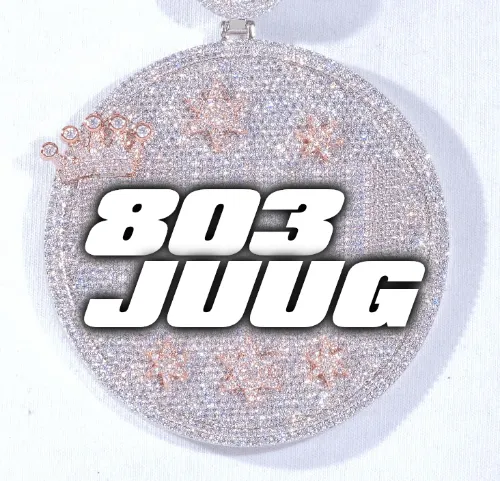 CUSTOM LETTER NECKLACE 3D BIG CROWN DISC sold by The GUU Shop