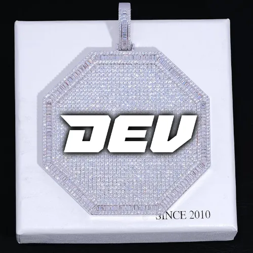 CUSTOM LETTER NECKLACE 3D BIG OCTAGON sold by The GUU Shop
