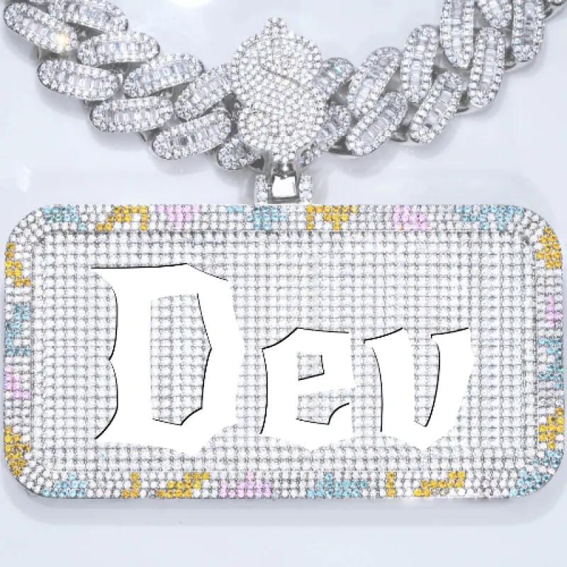 CUSTOM LETTER NECKLACE 3D COLORFUL SQUARE made by The GUU Shop