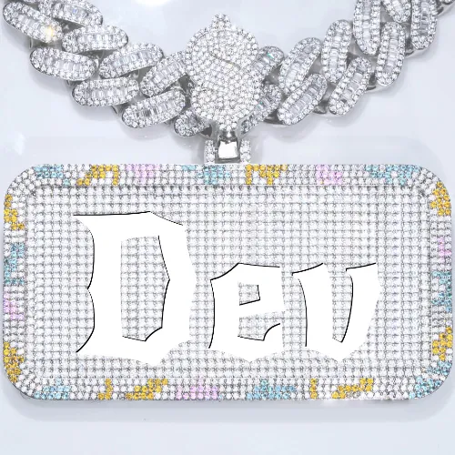 CUSTOM LETTER NECKLACE 3D COLORFUL SQUARE sold by The GUU Shop