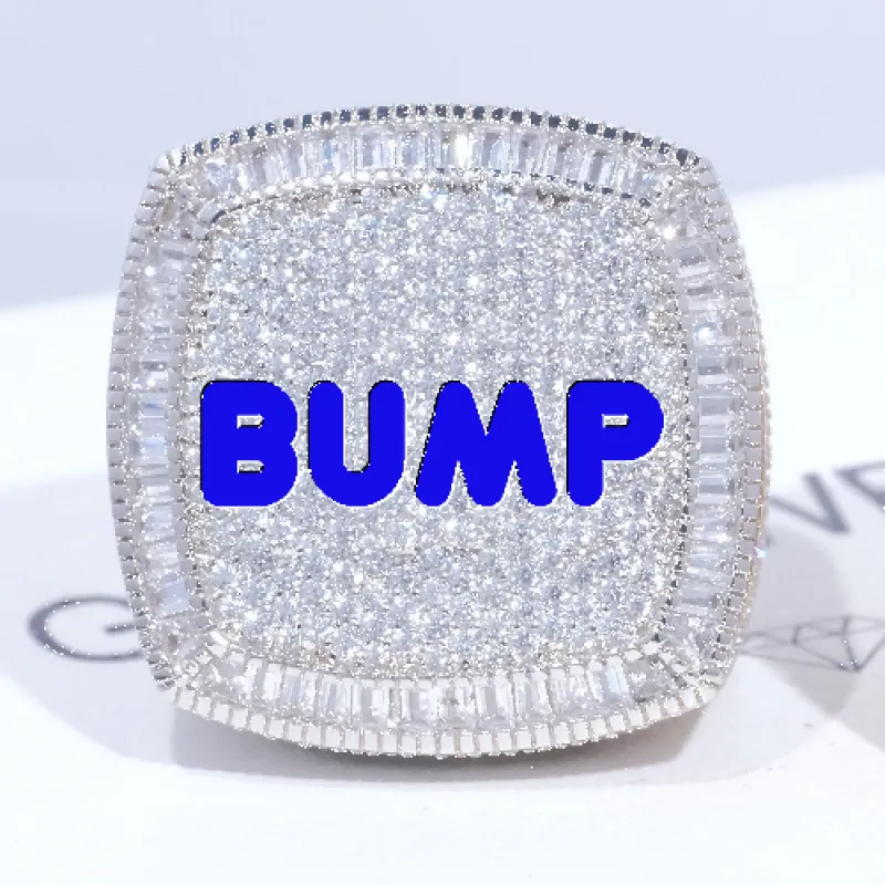 CUSTOM LETTER 3D ICED RING made by The GUU Shop