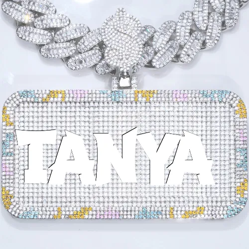CUSTOM LETTER NECKLACE 3D COLORFUL SQUARE sold by The GUU Shop