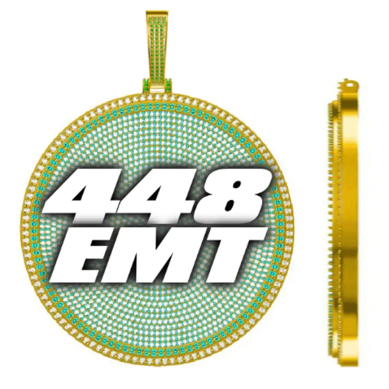 CUSTOM LETTER NECKLACE 3D BIG DISC made by The GUU Shop