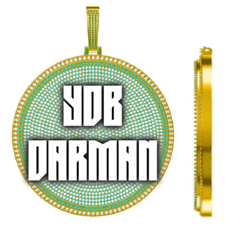 CUSTOM LETTER NECKLACE 3D BIG DISC made by The GUU Shop