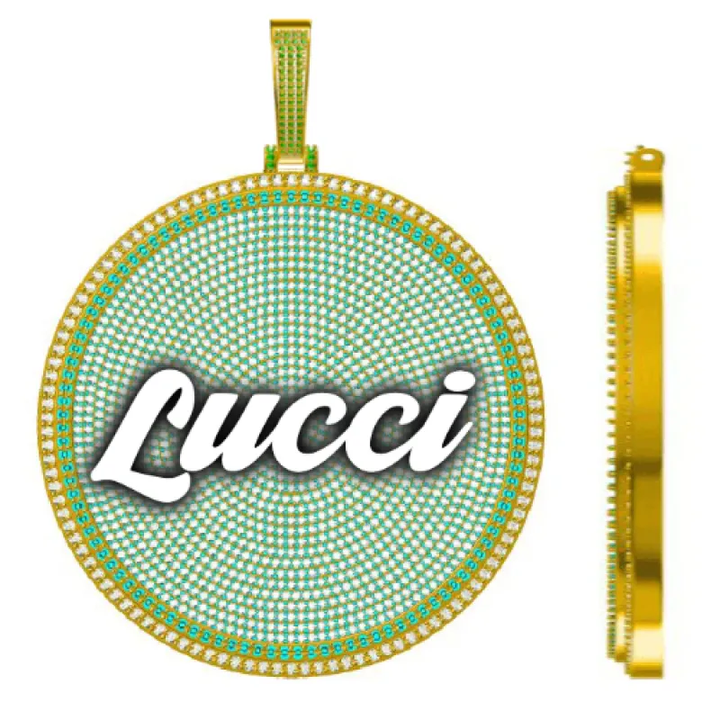 CUSTOM LETTER NECKLACE 3D BIG DISC made by The GUU Shop