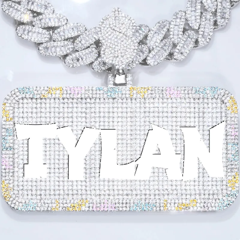 CUSTOM LETTER NECKLACE 3D COLORFUL SQUARE made by The GUU Shop