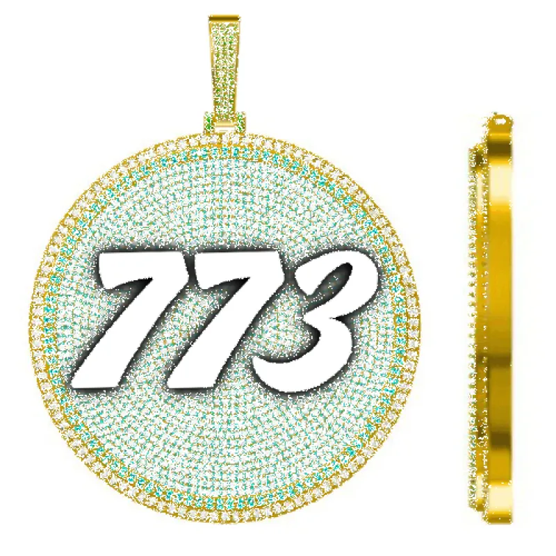 CUSTOM LETTER NECKLACE 3D BIG DISC made by The GUU Shop