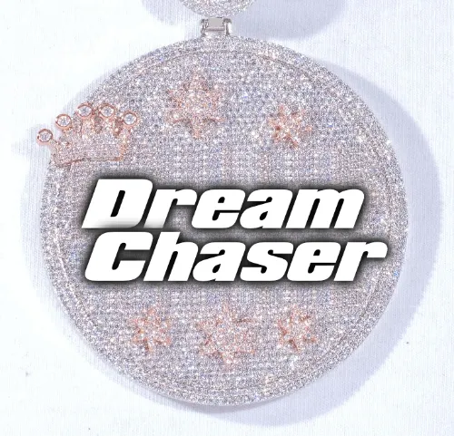 CUSTOM LETTER NECKLACE 3D BIG CROWN DISC sold by The GUU Shop