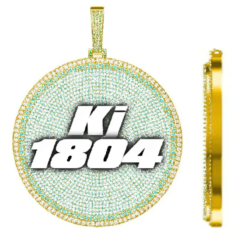 CUSTOM LETTER NECKLACE 3D BIG DISC made by The GUU Shop