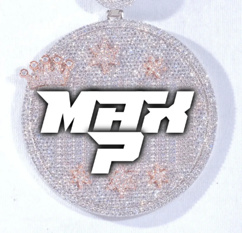 CUSTOM LETTER NECKLACE 3D BIG CROWN DISC made by The GUU Shop