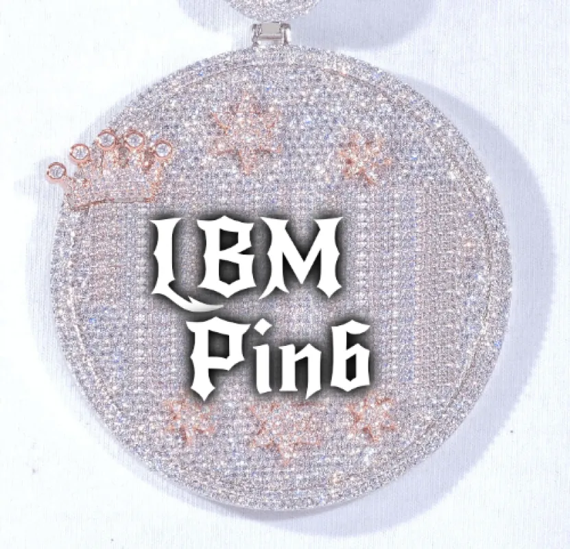 CUSTOM LETTER NECKLACE 3D BIG CROWN DISC made by The GUU Shop