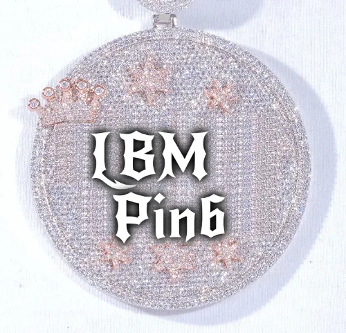 CUSTOM LETTER NECKLACE 3D BIG CROWN DISC sold by The GUU Shop