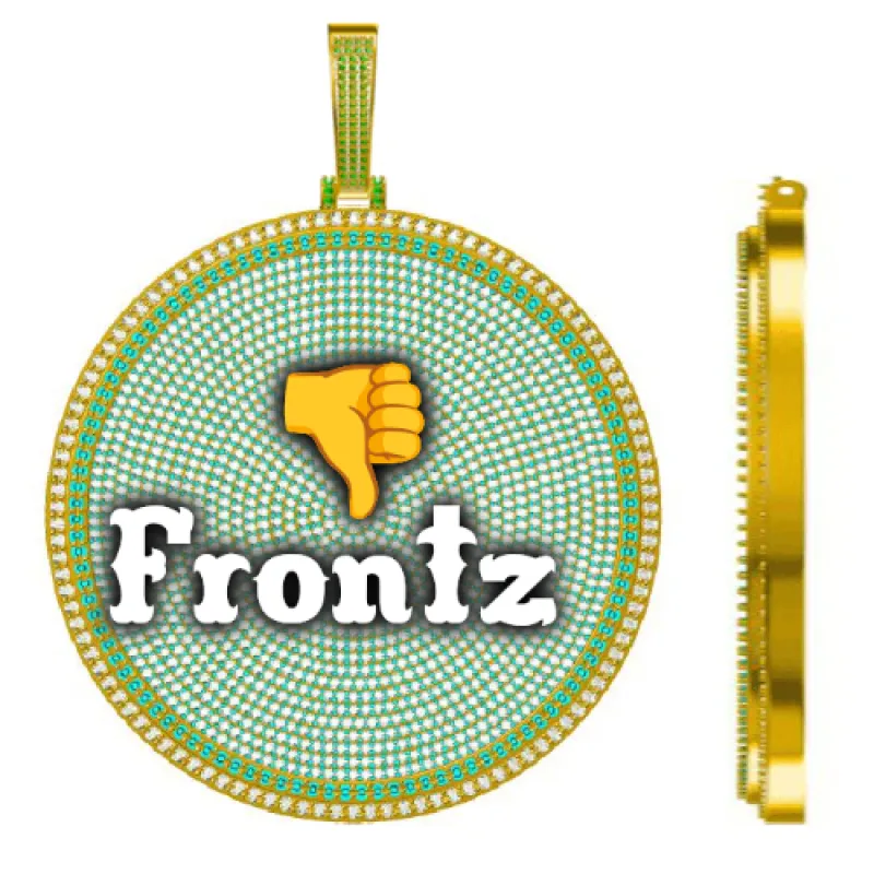 CUSTOM LETTER NECKLACE 3D BIG DISC made by The GUU Shop