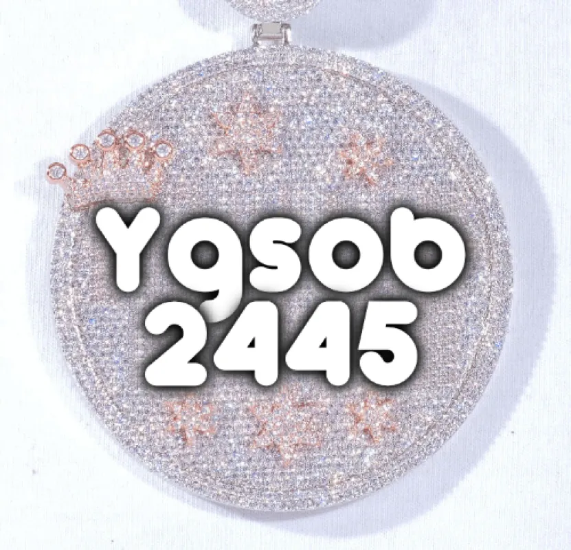 CUSTOM LETTER NECKLACE 3D BIG CROWN DISC made by The GUU Shop