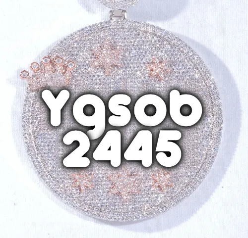 CUSTOM LETTER NECKLACE 3D BIG CROWN DISC sold by The GUU Shop