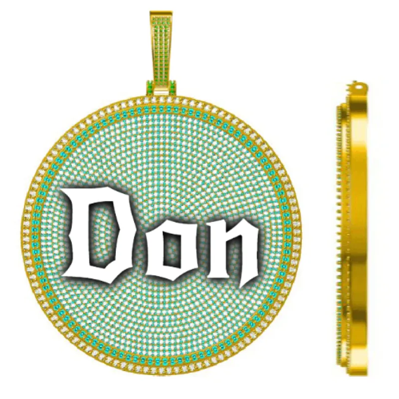 CUSTOM LETTER NECKLACE 3D BIG DISC made by The GUU Shop