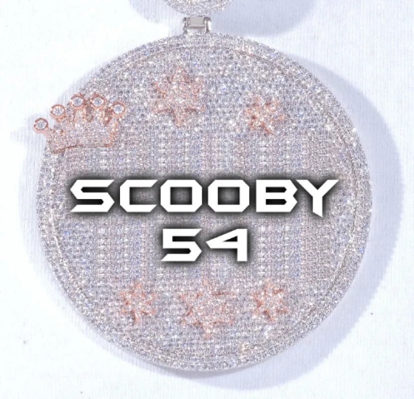 CUSTOM LETTER NECKLACE 3D BIG CROWN DISC made by The GUU Shop