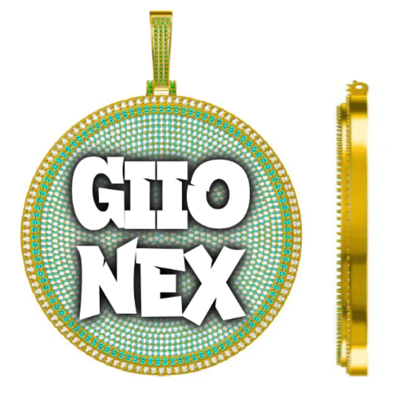 CUSTOM LETTER NECKLACE 3D BIG DISC made by The GUU Shop