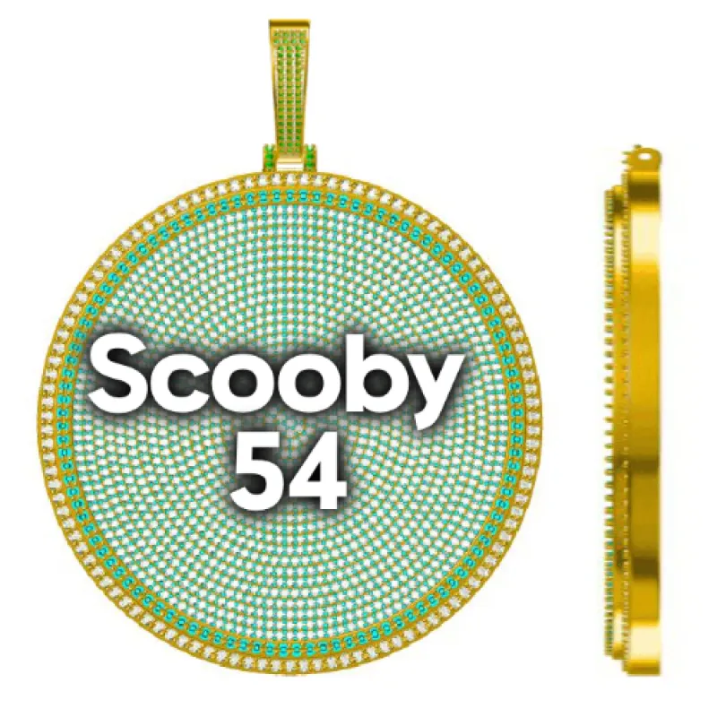 CUSTOM LETTER NECKLACE 3D BIG DISC made by The GUU Shop