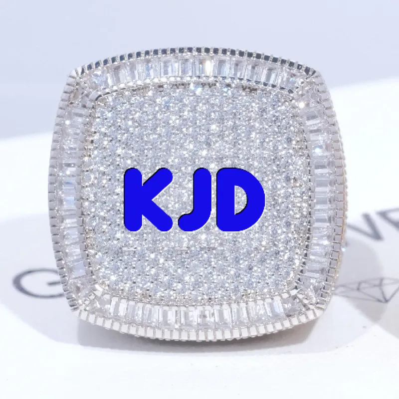 CUSTOM LETTER 3D ICED RING made by The GUU Shop