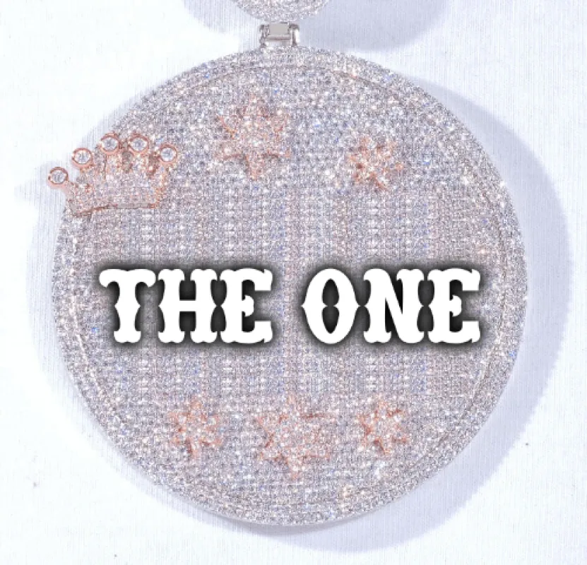 CUSTOM LETTER NECKLACE 3D BIG CROWN DISC made by The GUU Shop