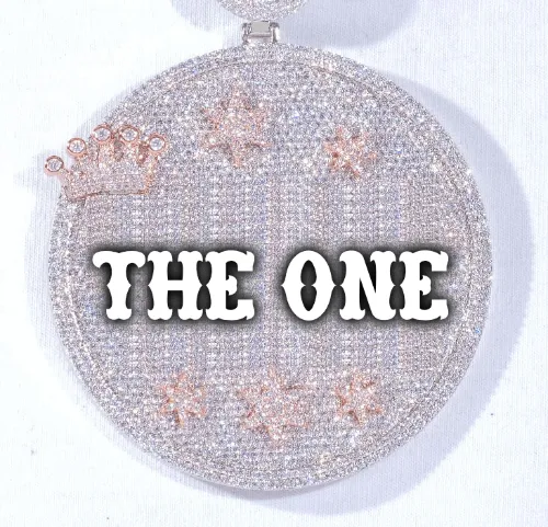 CUSTOM LETTER NECKLACE 3D BIG CROWN DISC sold by The GUU Shop