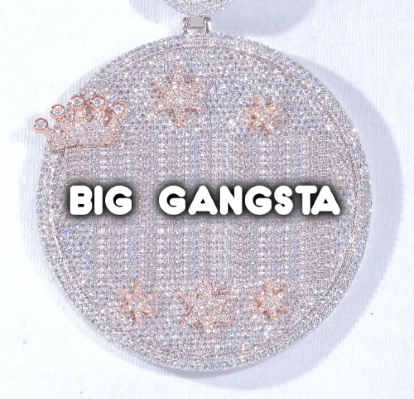 CUSTOM LETTER NECKLACE 3D BIG CROWN DISC made by The GUU Shop