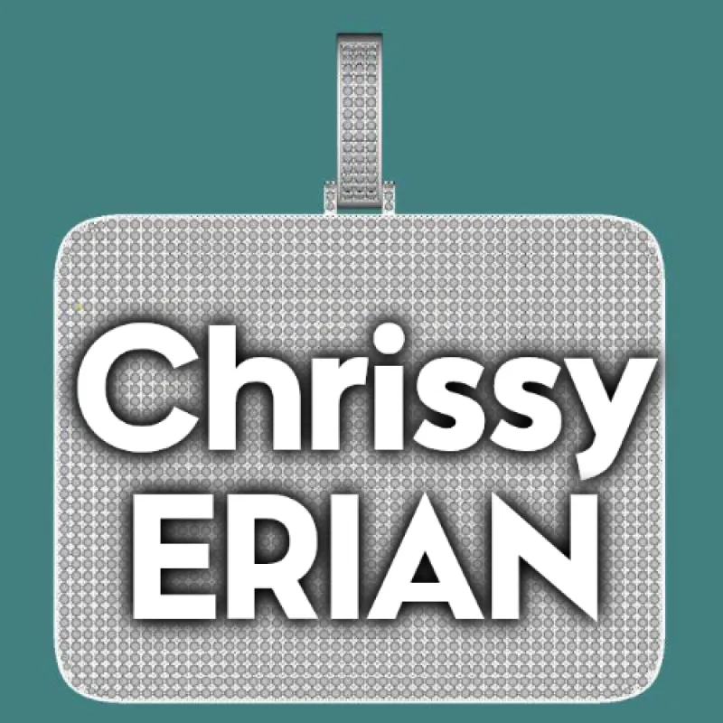 CUSTOM LETTER NECKLACE 3D BIG SQUARE made by The GUU Shop