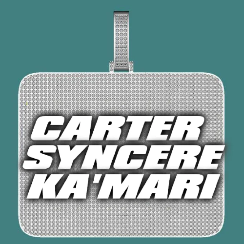 CUSTOM LETTER NECKLACE 3D BIG SQUARE made by The GUU Shop