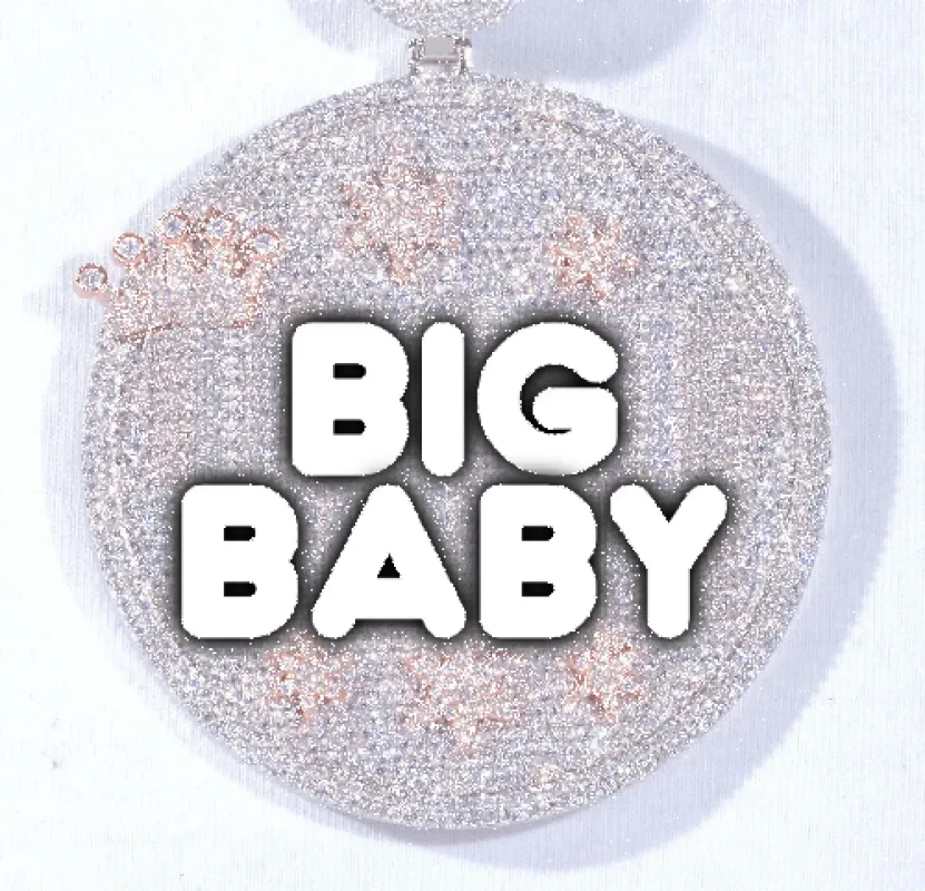 CUSTOM LETTER NECKLACE 3D BIG CROWN DISC made by The GUU Shop