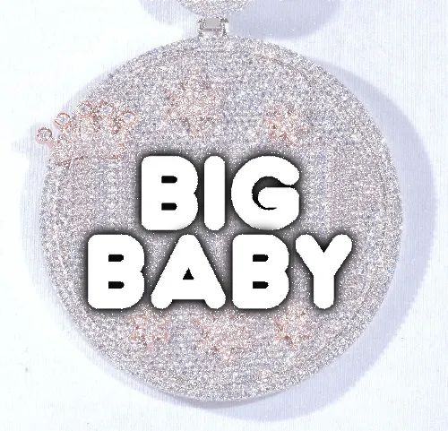 CUSTOM LETTER NECKLACE 3D BIG CROWN DISC sold by The GUU Shop