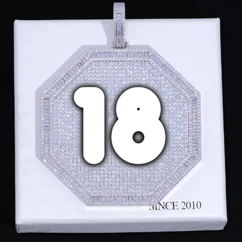 CUSTOM LETTER NECKLACE 3D BIG OCTAGON made by The GUU Shop