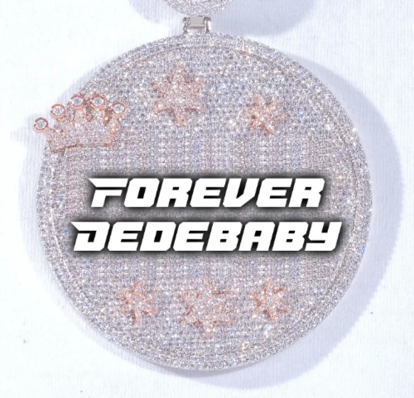 CUSTOM LETTER NECKLACE 3D BIG CROWN DISC made by The GUU Shop