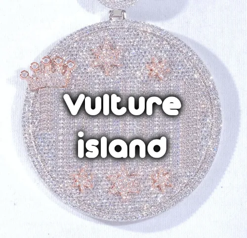 CUSTOM LETTER NECKLACE 3D BIG CROWN DISC sold by The GUU Shop