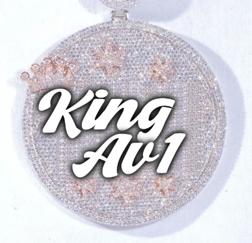 CUSTOM LETTER NECKLACE 3D BIG CROWN DISC made by The GUU Shop