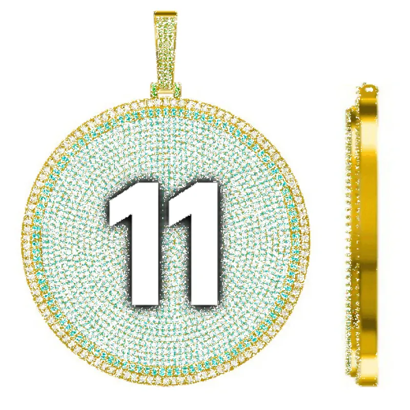 CUSTOM LETTER NECKLACE 3D BIG DISC made by The GUU Shop