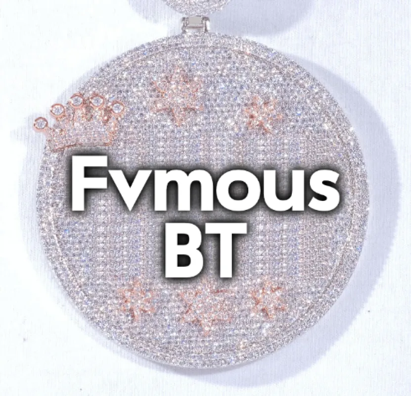 CUSTOM LETTER NECKLACE 3D BIG CROWN DISC made by The GUU Shop