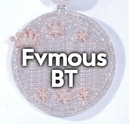 CUSTOM LETTER NECKLACE 3D BIG CROWN DISC sold by The GUU Shop