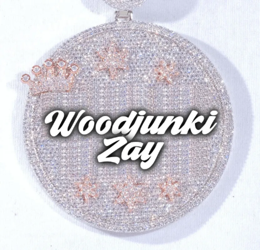 CUSTOM LETTER NECKLACE 3D BIG CROWN DISC made by The GUU Shop