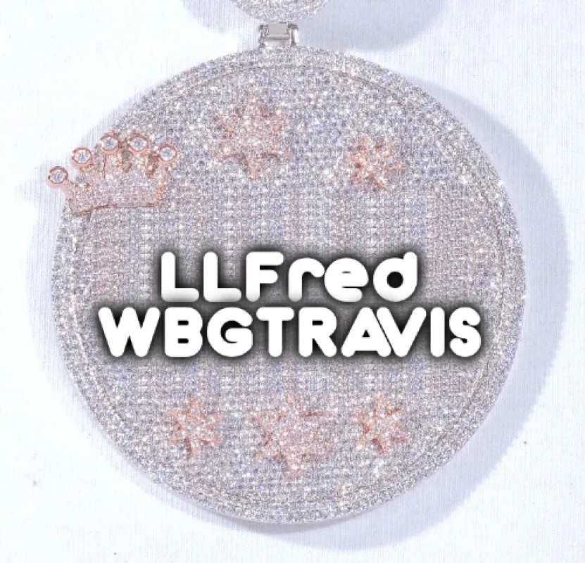 CUSTOM LETTER NECKLACE 3D BIG CROWN DISC made by The GUU Shop