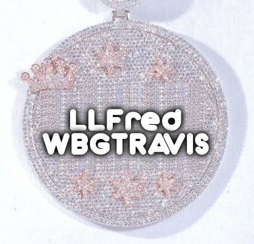 CUSTOM LETTER NECKLACE 3D BIG CROWN DISC sold by The GUU Shop