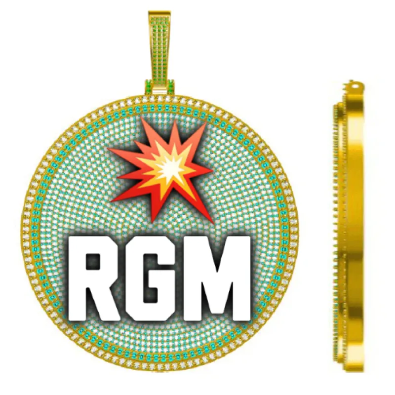 CUSTOM LETTER NECKLACE 3D BIG DISC made by The GUU Shop