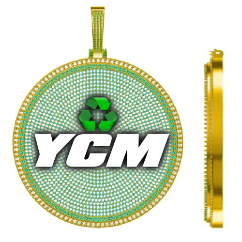 CUSTOM LETTER NECKLACE 3D BIG DISC sold by The GUU Shop