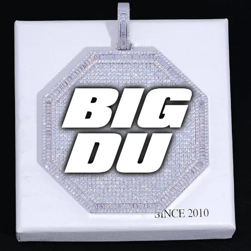 CUSTOM LETTER NECKLACE 3D BIG OCTAGON sold by The GUU Shop