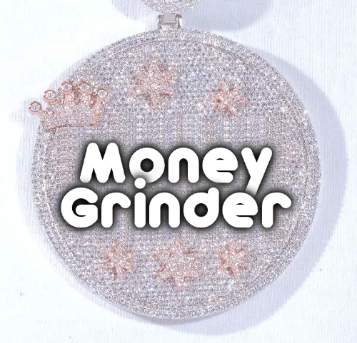 CUSTOM LETTER NECKLACE 3D BIG CROWN DISC sold by The GUU Shop