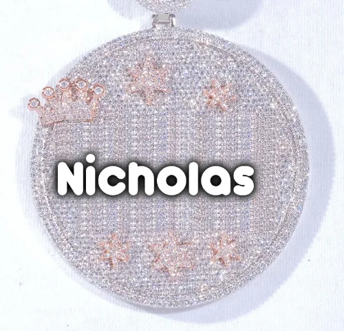 CUSTOM LETTER NECKLACE 3D BIG CROWN DISC sold by The GUU Shop