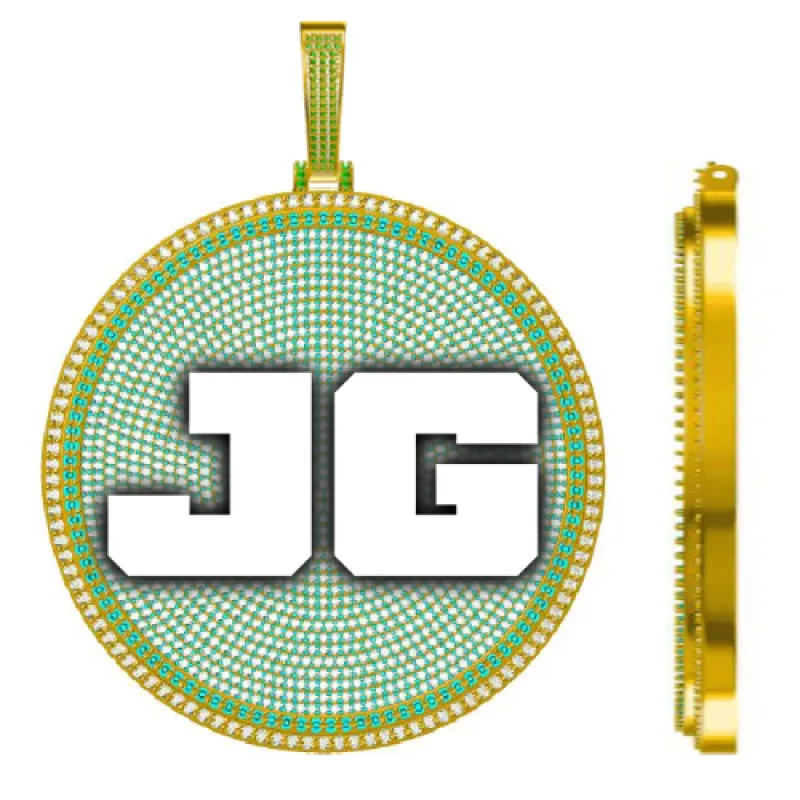 CUSTOM LETTER NECKLACE 3D BIG DISC made by The GUU Shop