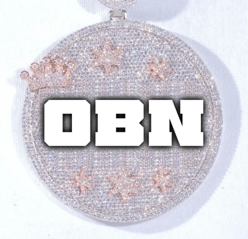 CUSTOM LETTER NECKLACE 3D BIG CROWN DISC made by The GUU Shop