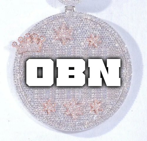 CUSTOM LETTER NECKLACE 3D BIG CROWN DISC sold by The GUU Shop